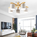Plafonnier moderne blanc en bois pour salon