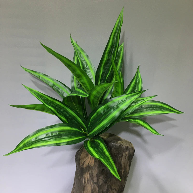 plantes artificielles vertes moderne feuilles rayées extérieur intérieur décoration maison jardin