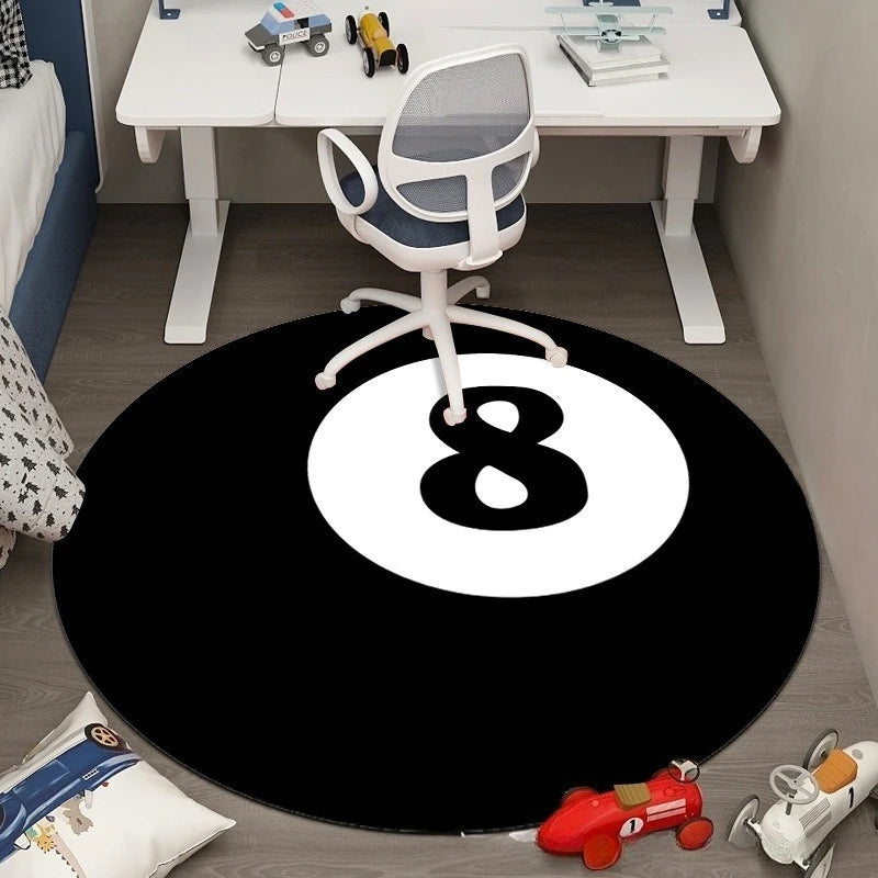 tapis rond motifs sportifs fleurs polyesters moderne salon chambre décoration extérieur salle bain