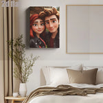 imprimé mural personnages animés noir blanc rouge marron clair beige clips opacité plat