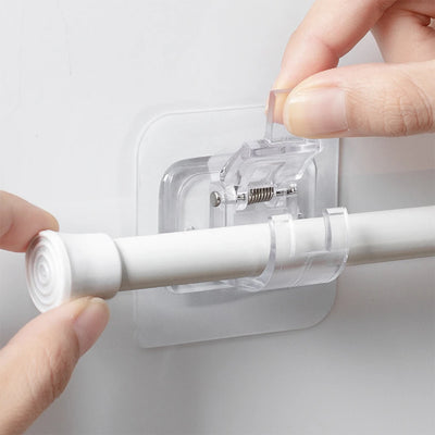 Support de tringle à rideau sans perçage en plastique ABS transparent