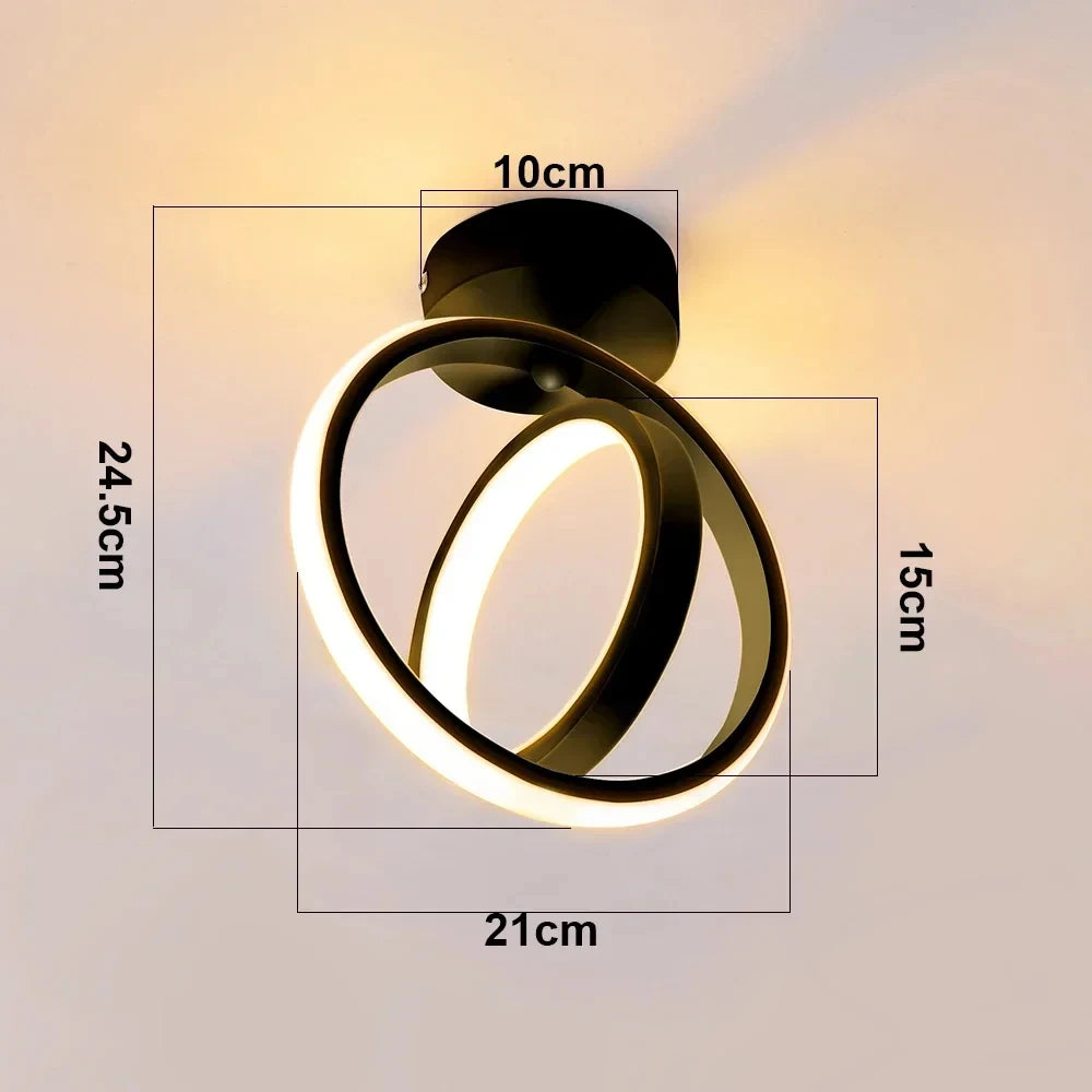 Lampe LED moderne minimaliste blanc noir acrylique fer métal plafonnier éclairage quotidien flux lumineux