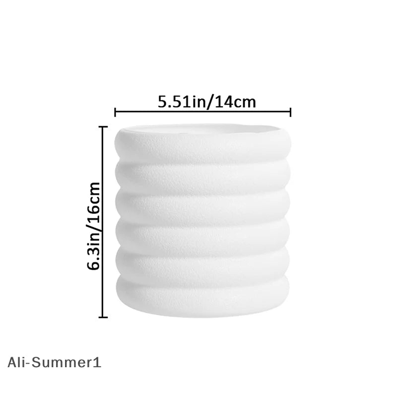 pots fleurs intérieures blancs moderne rayures horizontales plastique jardinerie légumes