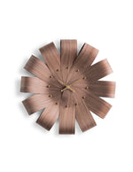 horloge murale moderne bois rayures marron aiguille quartz unique salon antique