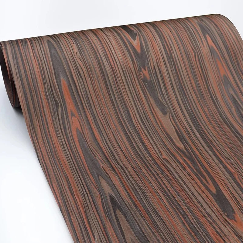 matériau decoratif imitation bois rouleau marron foncé noir orange rouille linéaire veines zèbre