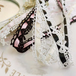 rubans décoratifs dentelle florale noir rose blanc coton polyester vintage shabby chicUsageId1 YardUsageId