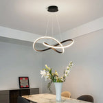 suspension lumineuse moderne minimaliste blanc marron foncé gris câbles métalliques hauteur ajustable diamètre 48cm