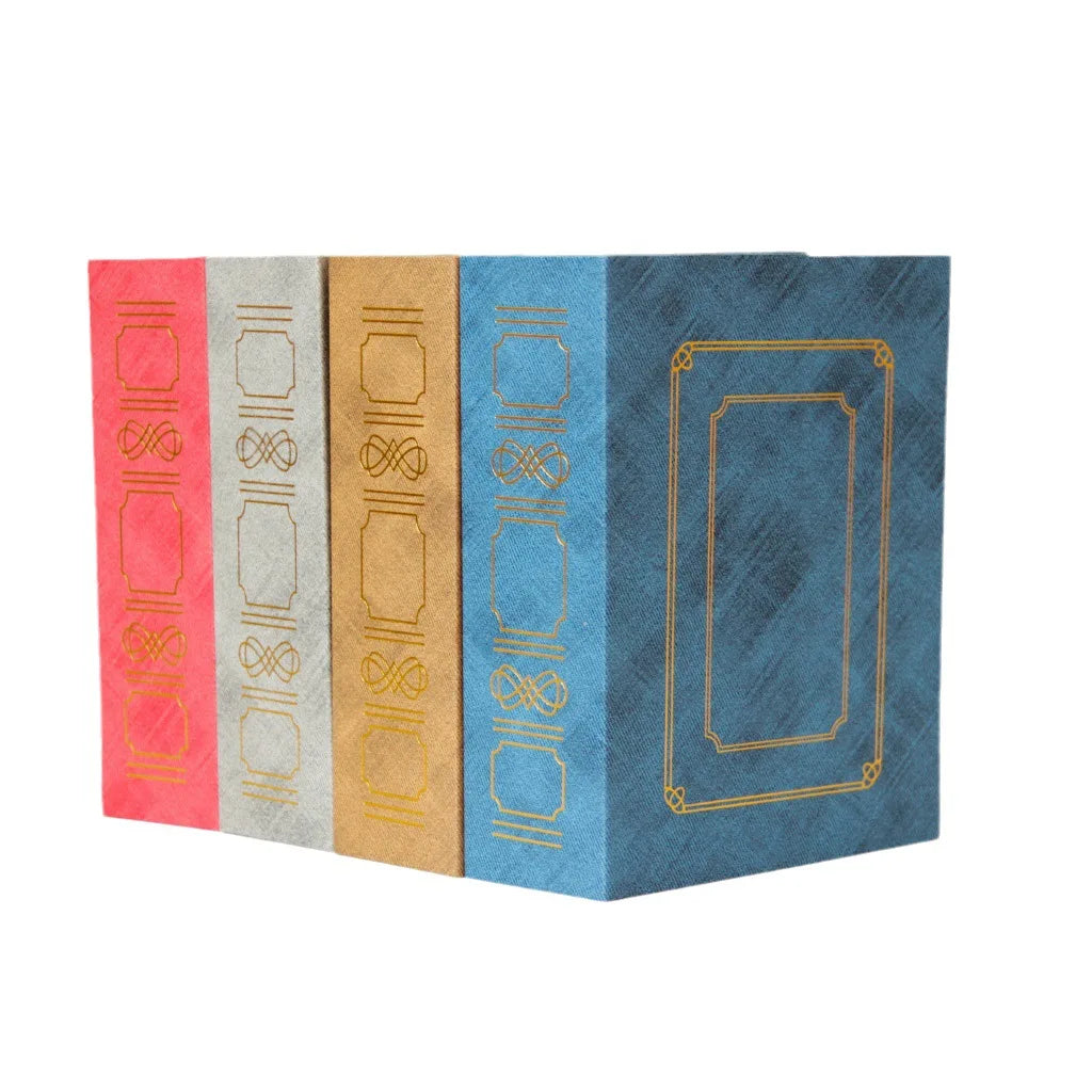 album photo rouge jaune gris bleu motif doré texture cuir classique pages blanches/photos