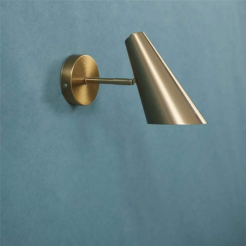 lampe murale conique or moderne interrupteur chaîne éclairage quotidien fixée mur opaque 220v 110v