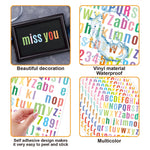 autocollants alphabet coloré moderne adhésif lettres chiffres symboles enfants transparents