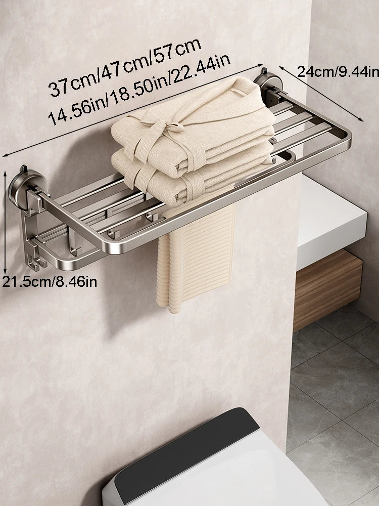 porte serviettes bain argenté moderne fixe sans perçage 37cm 47cm 57cm.linspace()