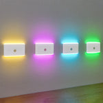 lampe murale led rectangle blanche aimantée tactile moderne sans fil rechargeable détecteur mouvement
