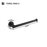 ensemble accessoires salle bain métal noir porte serviette papier toilette savon mural moderne