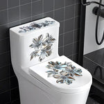 cache wc adhésif moderne fleurs colorées tulipes roses pivoines blanc amovible salle bain décoration