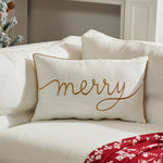 housse coussin brodée lettres noël velours polyester 30x50cm festive decoration voiture
