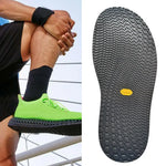 semelles sport antidérapantes résistantes hexagonales noires jaunes texturées minimalistes bricolage réparation chaussures travailleurs