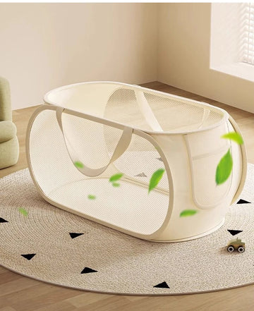 panier rangement enfant pliable tissu polyestère maille fine moderne pratique poignée amovible.storage bin organizer