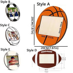 cadre photo sportif ballon football volley basket rugby noir blanc orange marron bleu vert
