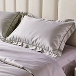 taies d'oreiller eucalyptus lyocell violet clair uni rafraichissante été moderne non toxique 2pcs 48x74cm