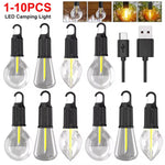 lampe camping led transparente jaune filament blanc vintage rechargeable portable