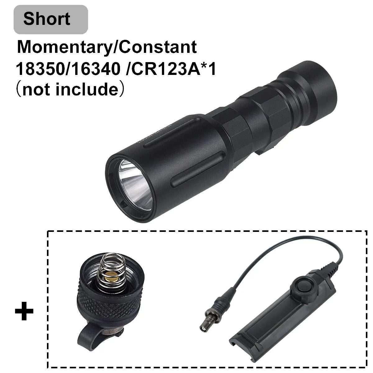 lampe torche led noire dorée texturée moderne 1300 lumens picatinny clip robuste