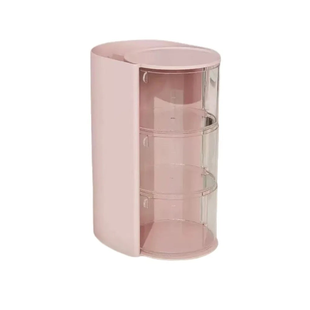 organisateur maquillage tiroirs transparent rose blanc bijoux pinceaux rouges lèvres accessoires cosmétiques rangement féminin