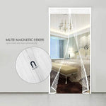 rideau moustiquaire magnétique porte noir blanc rayures verticales moderne adhésif clips fixations