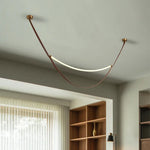 suspension lumineuse moderne marron clair blanc clips dorés 100cm 120cm 150cm 170cm lumière froide