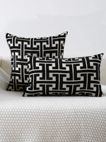 housse coussin brodée motif géométrique moderne polyester coton beige 50cm 50cm chambre quotidien