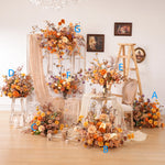 décoration murale bouquet fleurs séchées orange rustique boho chic extérieur intérieur événement festive