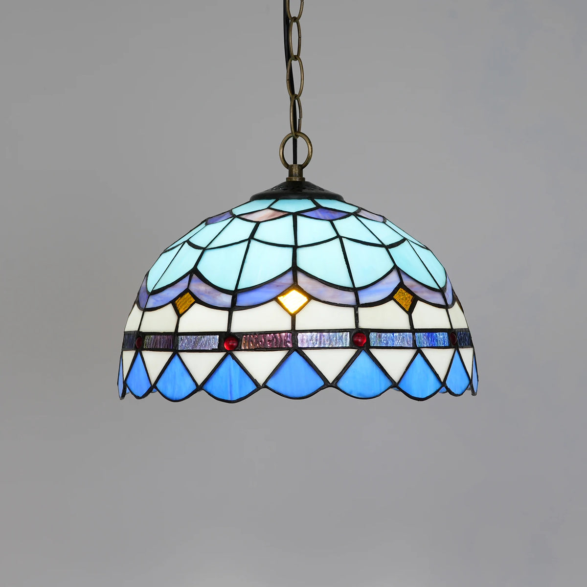 Lampe suspendue Art Nouveau verre coloré floral chambre cuisine restaurant