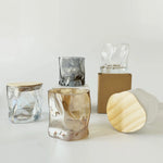 tasses thé verre twist transparent bleu orange décoration cadeau DIY