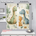 rideau dinosaures illustration cartoon 100 polyester beige vert bleu orange marron opaque classique français