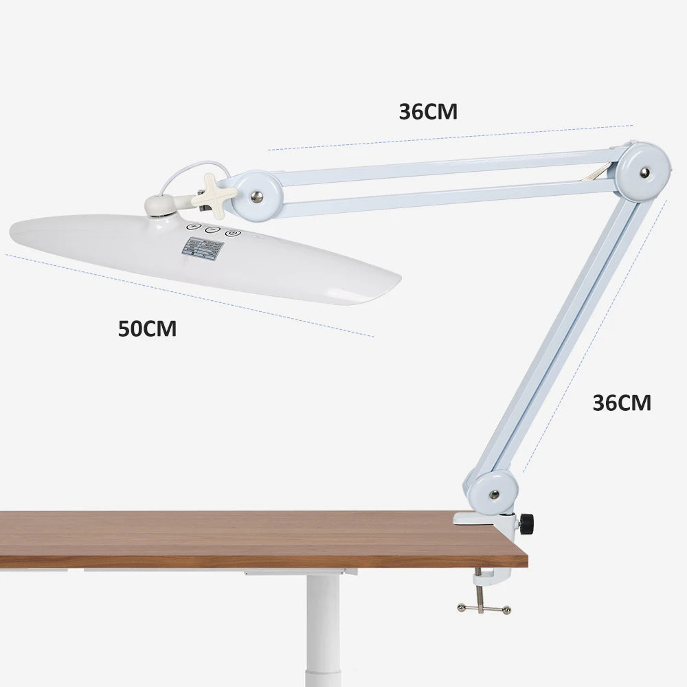 lampe led blanc minimaliste 50cm 117led pince ajustable intensité variable moderne