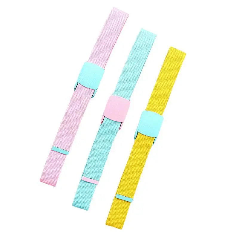ceintures enfant toile rouge violet bleu clair jaune rose blanc beige