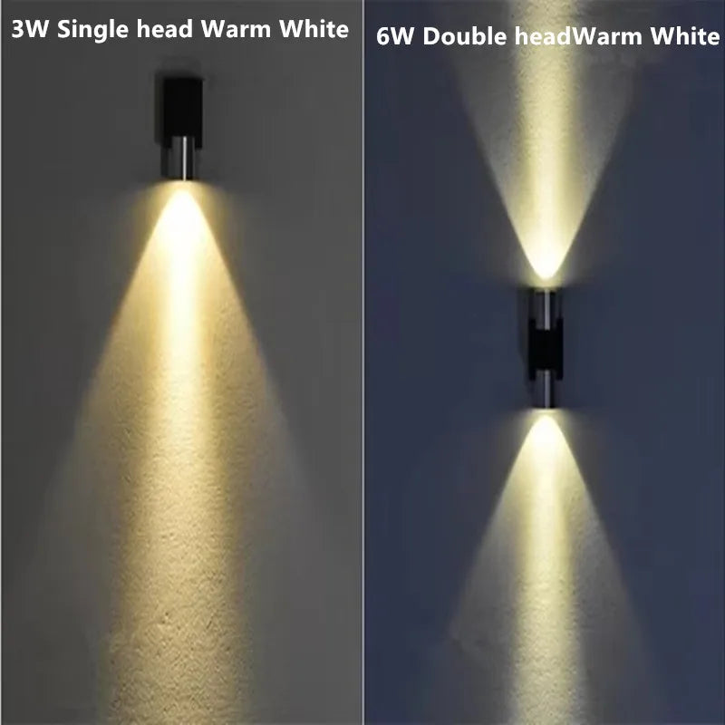 Applique murale LED vert violette jaune moderne 3W 6W diffuse conique aluminium