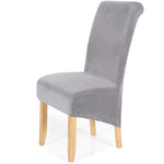 housses chaise velours stretch modernes gris foncé amovibles lavables grandes douces