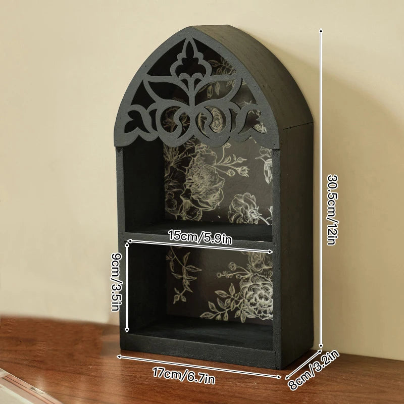 étagère murale bois marron clair noir blanche ajourée moderne multiprise