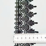 dentelle florale ornements géométriques noir broderie fine 65mm polyester mariage décoration tissu