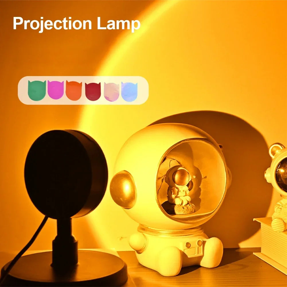 lampe projection led arc ciel usb moderne noir blanc orange décoration chambreôtel