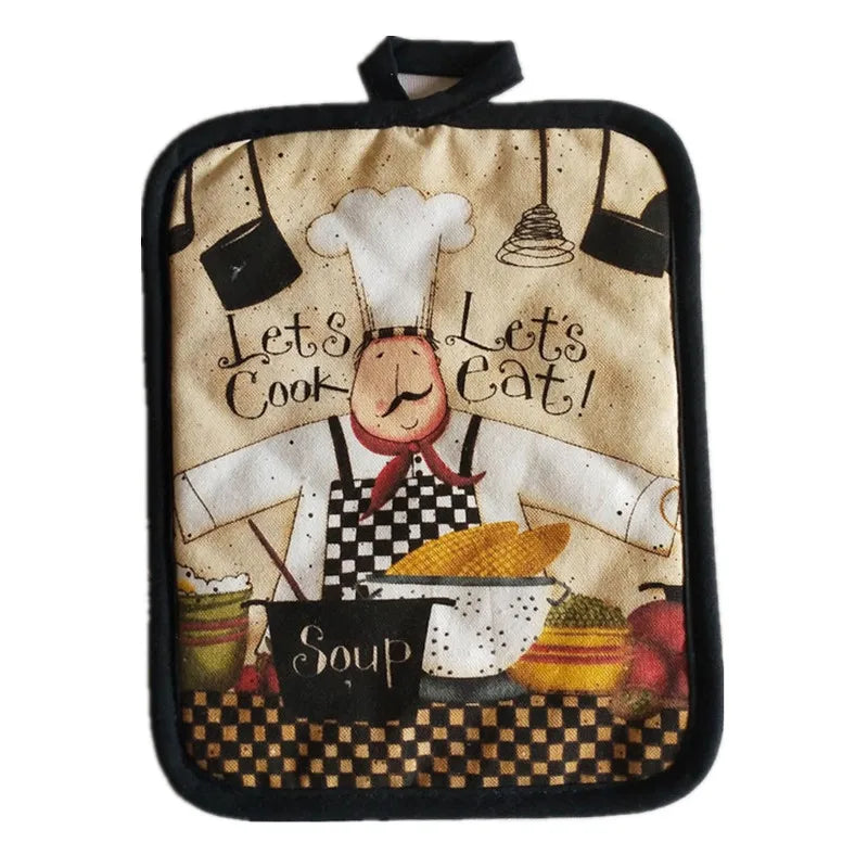 protège sous verre multicolore rustique poignées tissu motif cuisine animal fleur textes opaques rectangle