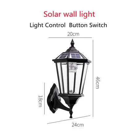 lampe murale solaire led or noir texture metallique verre translucent classique vintage ip55