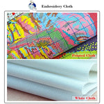 kit broderie paysage maison fleurs cascade moderne multicolore fil aiguille plan imprimée toile coton