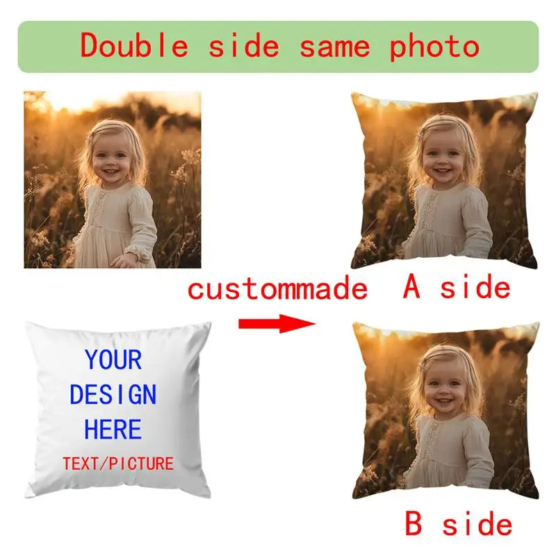 coussin moderne imprimé photo fermeture glissière polyester coton blanc decoratif maison lit voiture 40x40