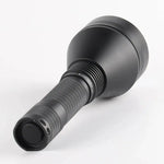 lampe torche noire rechargeable lumière intense 2000 lumens 500m distance aluminium