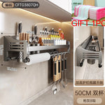 étagère murale multifonction imperméable pvc argentée moderne porte baguettes couteaux cuillères gobelets verres tasses