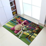 tapis moderne antidérapant personnages animés violet rose rouge vert noir