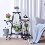 meuble plantes moderne niveaux métal noir élégant intérieur extérieur assemblage facile