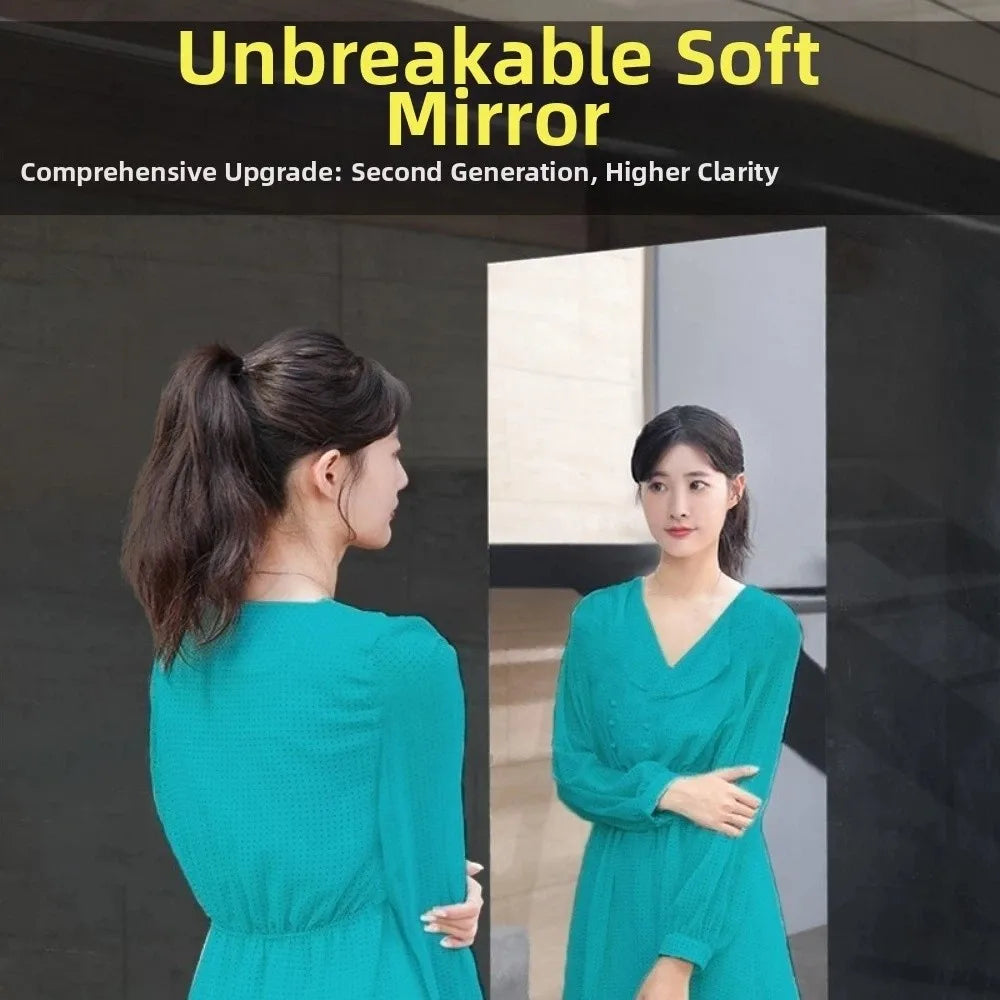 autocollants muraux miroir argentés modernes adhésifs découpables décoration maquillage lisses incassables effets miroirs