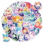 stickers multicolores galaxie étoiles dessin animé adhésifs waterproof réfrigérateur téléphone carnet papeterie enfants mignons